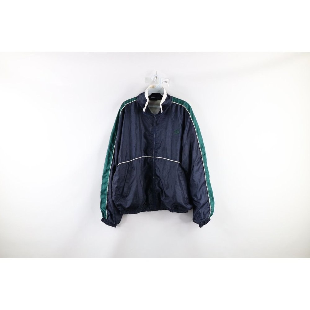 Vintage 90s Givenchy Mens Large Distressed Color Block Lined Windbreaker Jacket